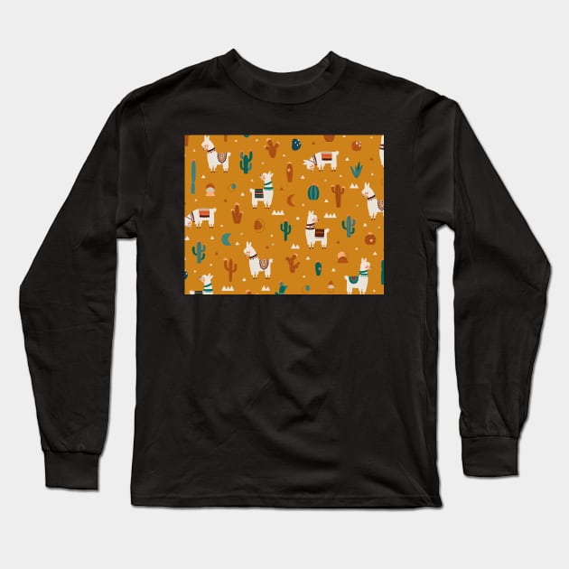 Boho llama Long Sleeve T-Shirt by melomania